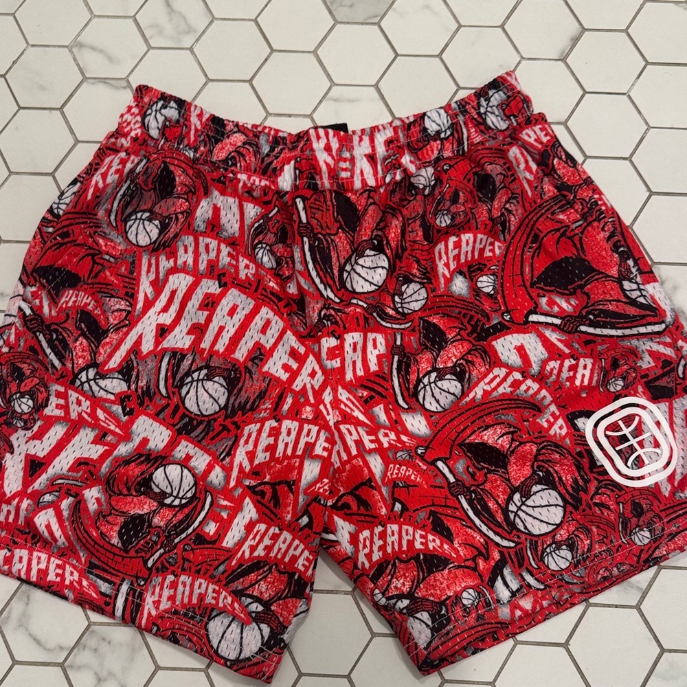 Red Reaper Graphic Kids' Athletic Shorts